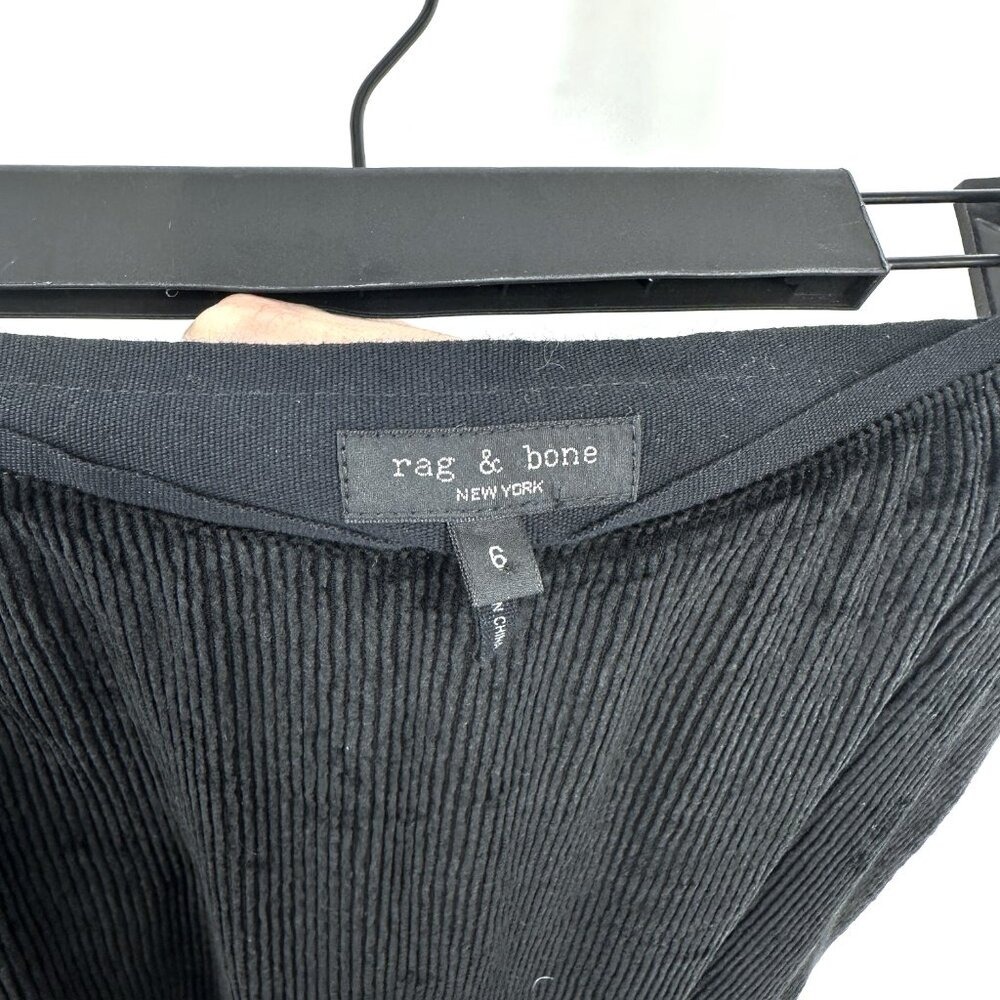Rag & Bone Jaci Corduroy Midi Skirt Black Size 6 - Picture 6 of 10